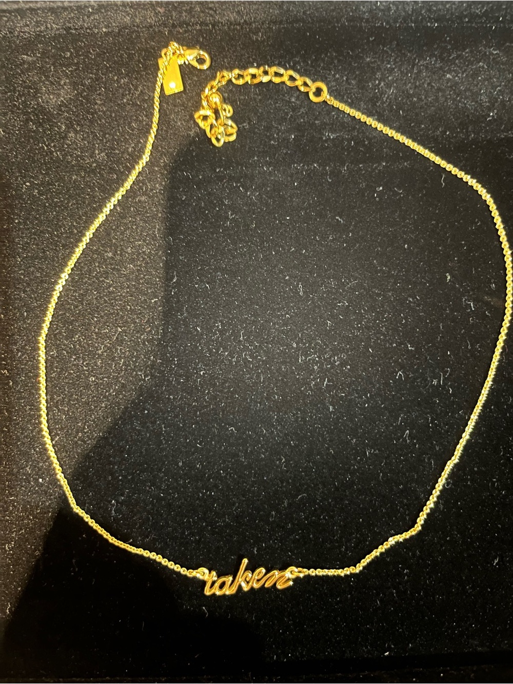 kate spade gold-tone "taken" script necklace